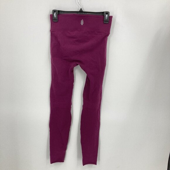 Free People Movement Knit Leggings High Rise Fuchsia Pink Nylon Womens Medium - Picture 4 of 4